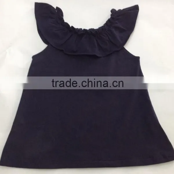 Top Fashion Remake Designer Kids Clothes Girls Ruffle Top Sleeveless Red Fancy Tops for Girls photo-4