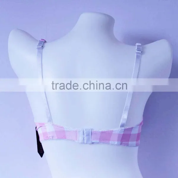 Lovely Cotton Bra With Grid Printing Cute Girls Bra photo-3