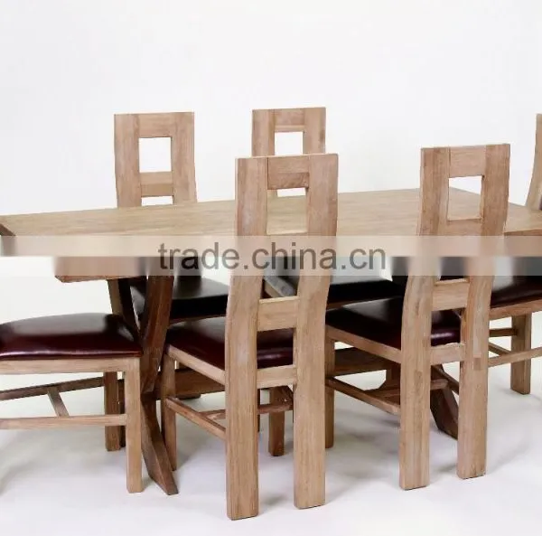 Home Used Antique Solid Wooden With X Design Leg Rectangular Dining /Party Table(DT-827-OAK) photo-2