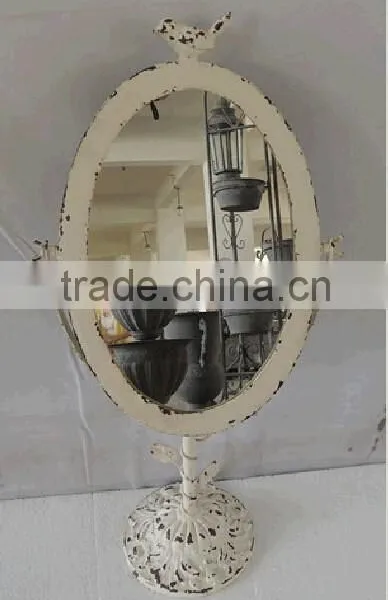 Vintage Chic Small Iron Standing Table Decorative Mirrors photo-2