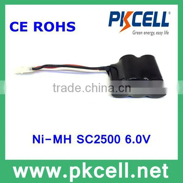 High Capacity, Good Quality 6V SC2500mAh NiMH Battery Pack for Electronic Toys