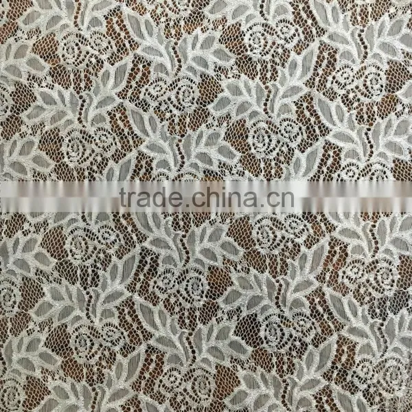 TH-8881 Newest Strech Nylon Lace Fabric Small Leaf Flower Design With Shiny photo-6