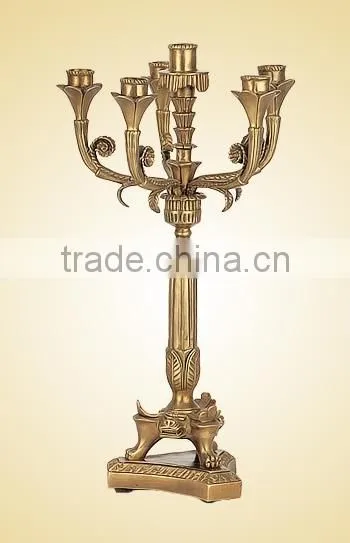 An Imitation Antique Gilt Brass Simple Candle Holders JGLT-38
