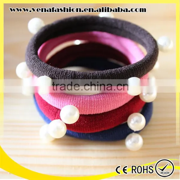 Pearls Elastic Band Hair Ring, Hair Ponytai Rings photo-2