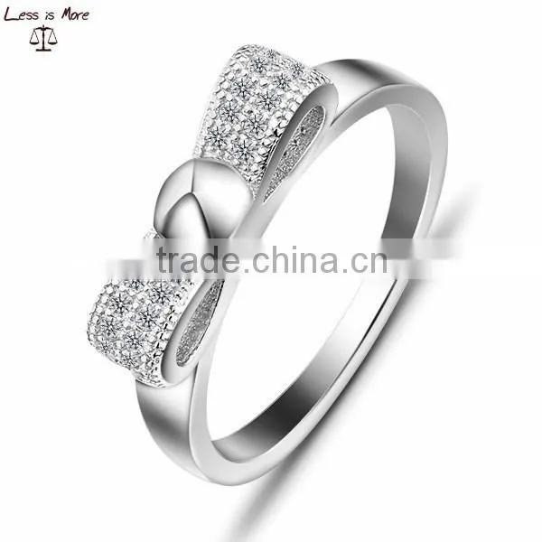 Womens Micro CZ Pave Engagement Ring With 1 Ct Cubic Zircon New 2015 Female Bridal Silver Rings