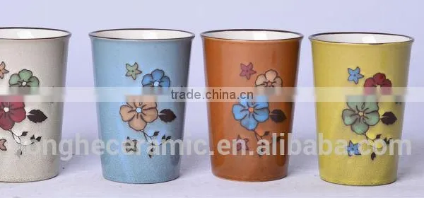 Reactive Color Glazed Single Walled Travel Mug Without Silicone Lid