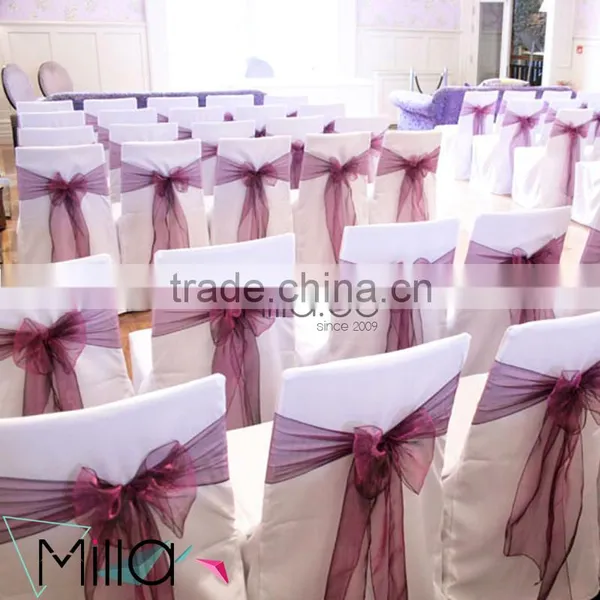 Organza Fabric Material and Plain Dyed Pattern Organza Chair Sash photo-3