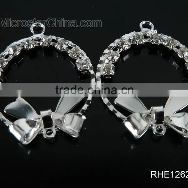 Fashion Tie Design Crystal Rhinestone Charms Connector Jewelry Findings photo-5