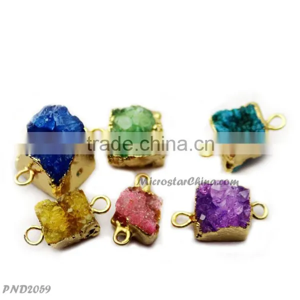 New Gold Printed Purple Hollow Drusy Pendant photo-6