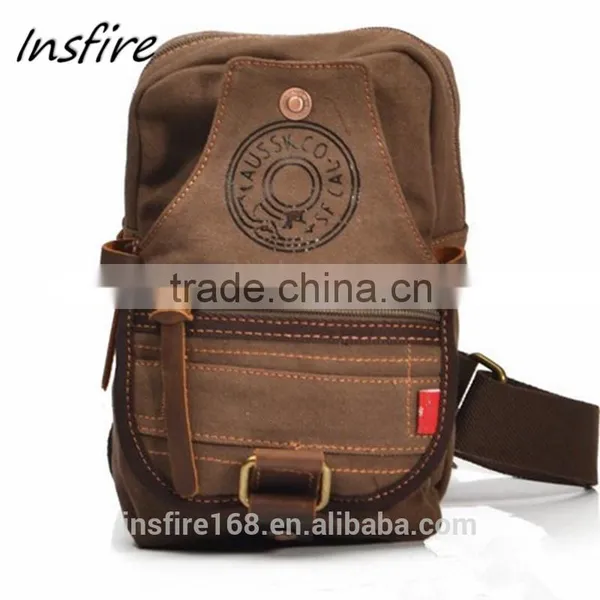 Guangzhou Men Shoulder Long Strip Man Crossbody Sling Bag Khaki Fashionable Classical Canvas Waist Bag Running