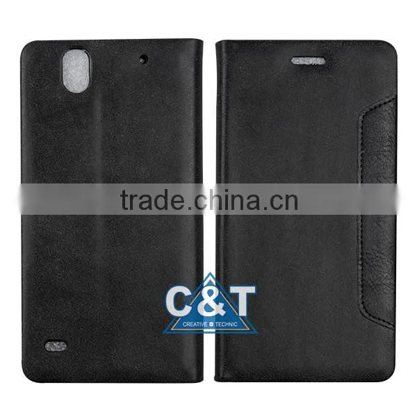C&T PU Leather Wallet Flip Cover for Sony Xperia e4 photo-3
