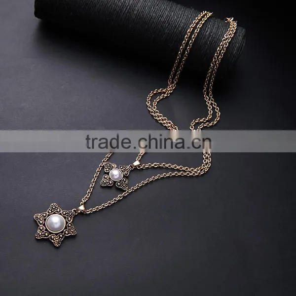 Cheap Wholesale Jewelry 2016 Latest Design Fashion Pearl Pendant Chain Necklace photo-6