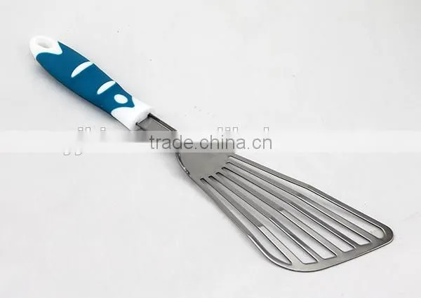 PP+TPR Material Handle Type Cooking Tool Stainless Steel Frying Turner With Gear Edge photo-5