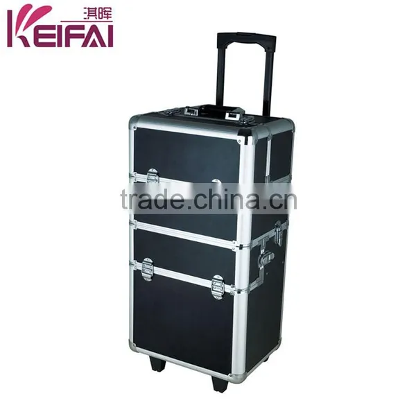 Custom Logo Personalized Lockable Aluminum Frame ABS Lighting Makeup Case With Stand photo-2