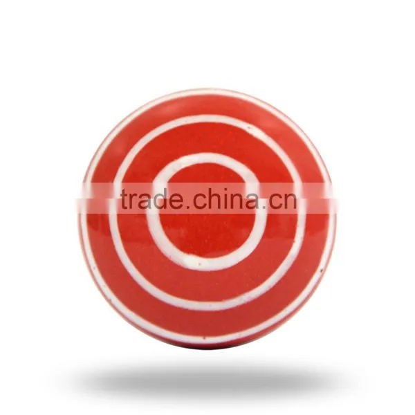 Ceramic White Knob With Green Circles photo-4