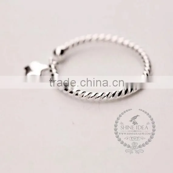 925 Sterling Solid Silver Kawaii Lucky Star Adjustable Ring Fashion Women Ring Jewelry Supplies 6260549 photo-2