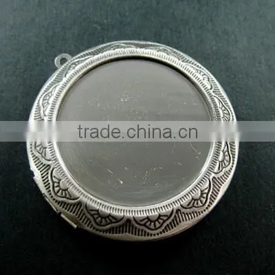30mm Setting Size Round Vintage Brass Bronze Antique Photo Locket Pendant 1113003 photo-2