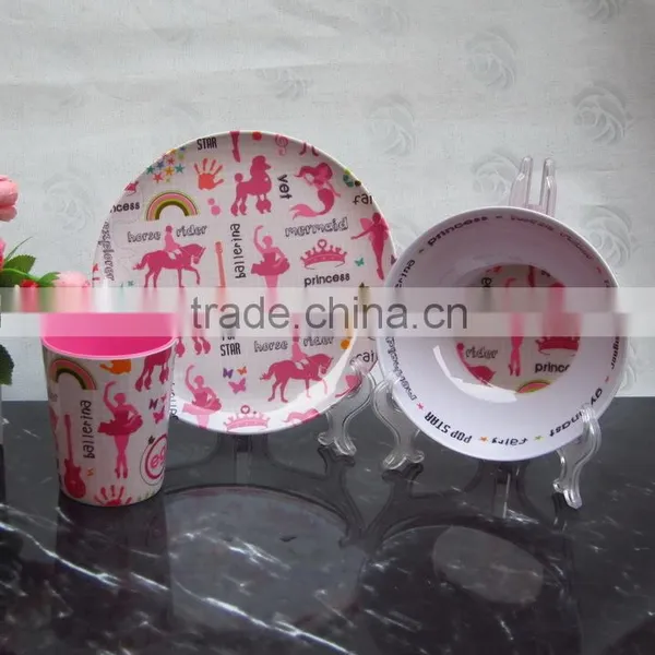 3pcs Melamine Plate, Bowl, Cup Dinner Set photo-2