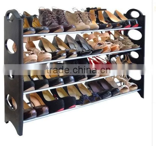 Closet Shoe Rack 20 Pair Organizer Home Storage Holder Stand 4 Tier Shelf Black photo-2