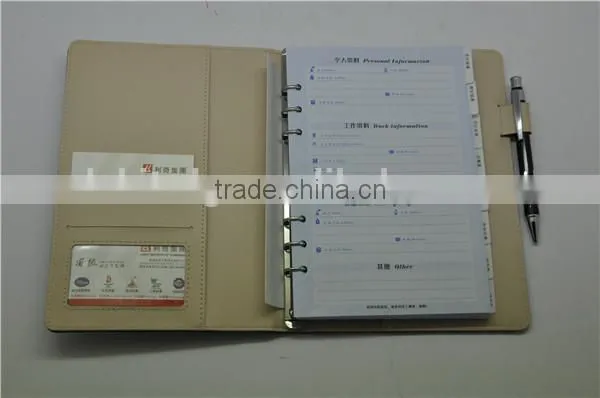 Fashion Leather Notebook Holder Organizer Book