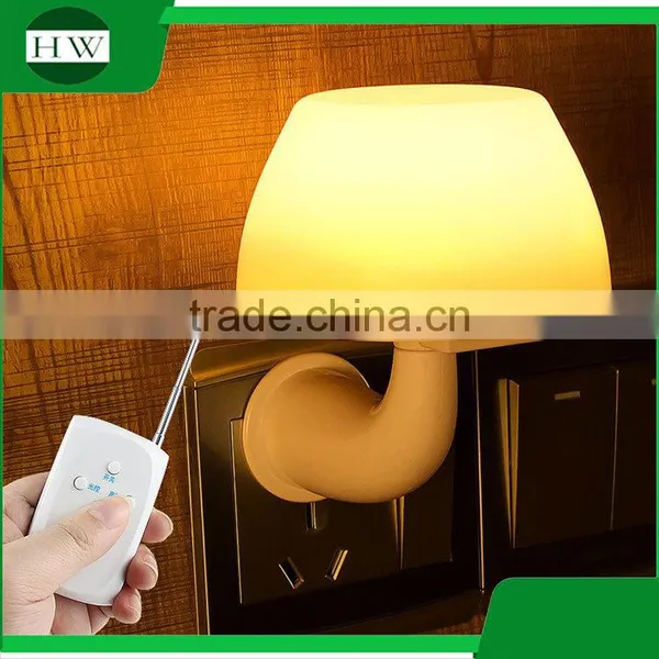 Children Plastic Mini Cartoon Mushroom Electric Plug Socket Led Sensor Day Night Lamp Light photo-3
