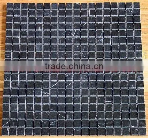 NATURAL JET BLACK MARBLE MOSAIC TILES photo-3