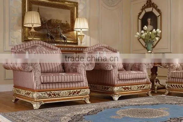 Noble Castle Upholstery Sofa Set, Luxury Solid Wood Carved Chesterfield Sofa For Living Room photo-3