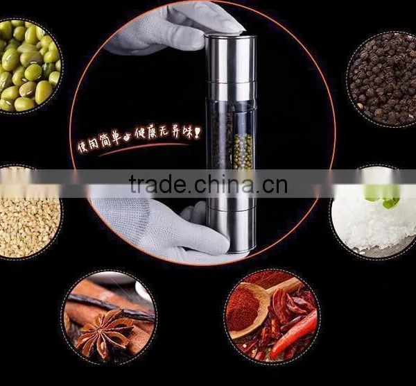 CY181 Multifunctional Manual Stainless Steel Pepper Mill With Two Storage Container Peper Grinder photo-5