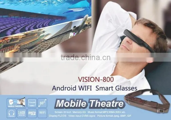 80-inch Private Mobile Theatre Video Camera Glasses High-definition Big Screen Android Wifi Smart 3D vr Glasses photo-2