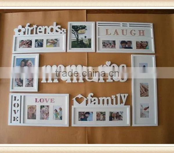 Wooden Antique Photo Frameswiht Funny Face Photo Frame White Color