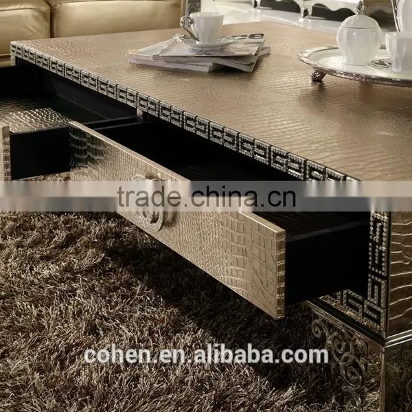 Top One Quality Crocodile Shape Stainless Steel Coffee Center Table With Chests photo-5