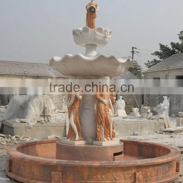 Natural Stone Carved Outdoor Water Fountain With Figure Statue photo-2