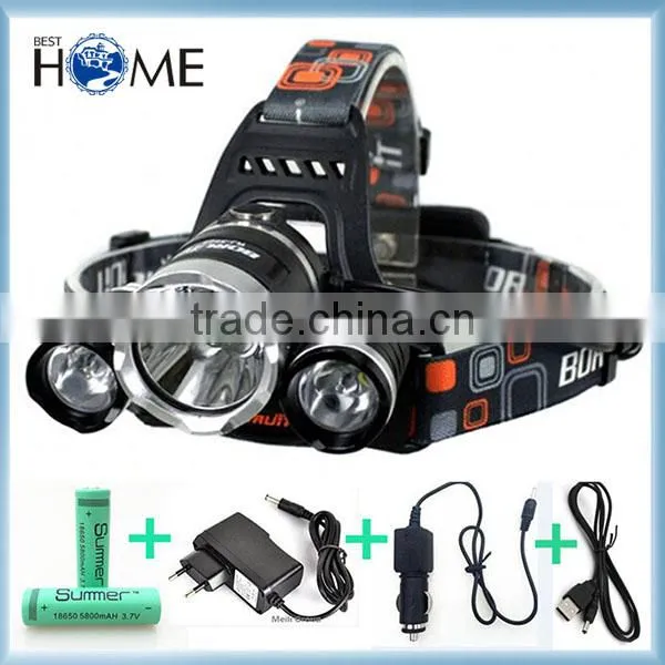 Adjustable Lamp Holder 6000 Lumen L2 LED Headlamp Waterproof 3 Light 3 Light Led Headlamp photo-2