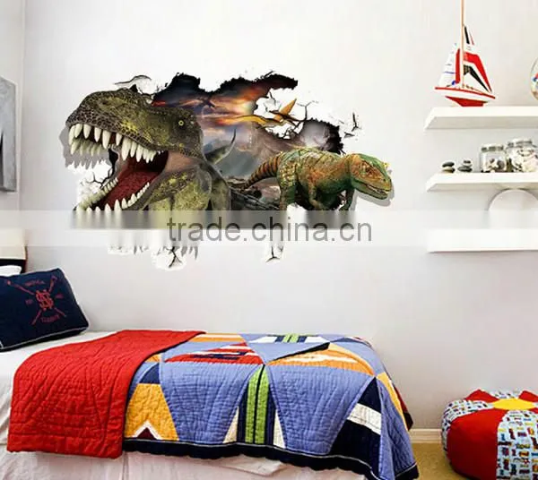 3D Real Dinosaur Drawing , Adhesive 3D Wall Paper , Wall Sticker photo-4