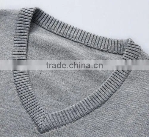 2016 New Autumn Winter Warm Cashmere Sweater Vest Men Classic Sleeveless Wool Solid Color Jersey Casual V-Neck Pullover photo-5
