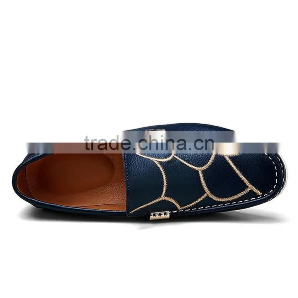 New Style Blue Casual Shoes Fashion for Men, Slip on White Peas Shoes Casual Brand With Leather From China Factory photo-2