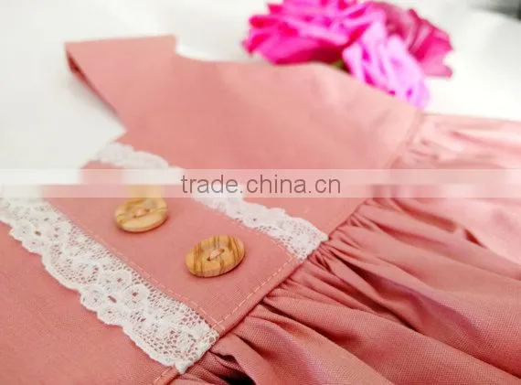 New Design Cotton Linen Sleeveless Lovely Baby Girls Dresses photo-4
