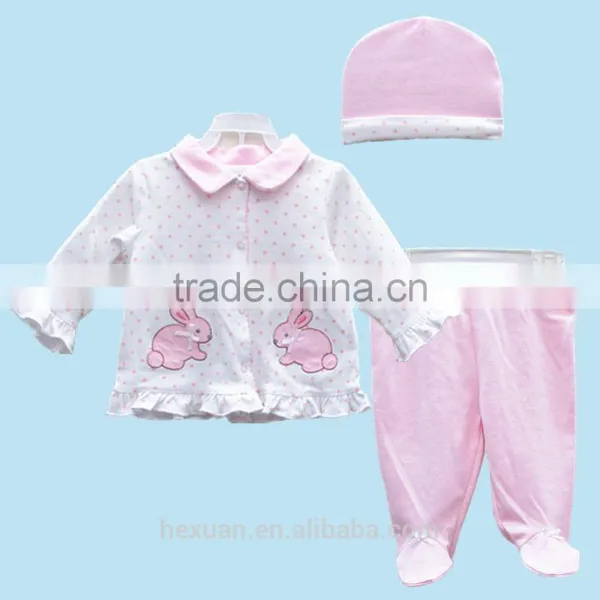 100% Cotton Wholesale High Quality Spring Autumn 3PCS/Set Newborn Infant Baby Boy Girl Suits photo-5
