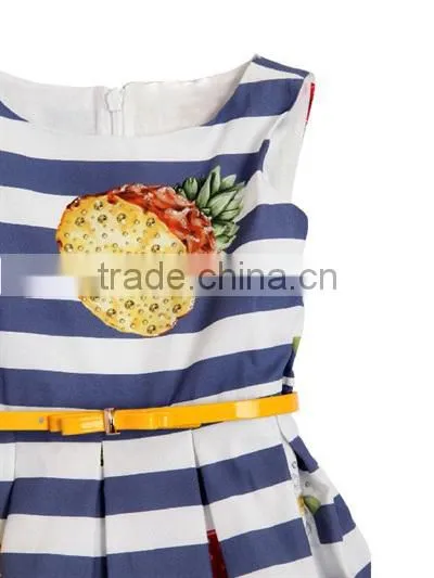 2017 Latest Design Silk Skirt Children Model Print With Fruits Skirt photo-2