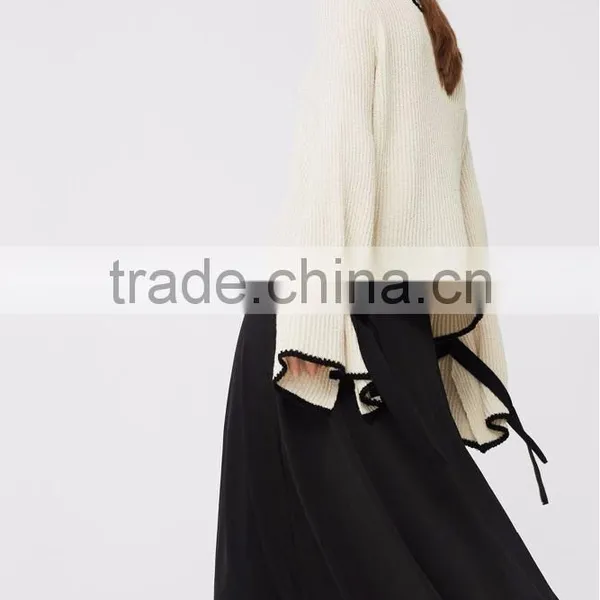 Korean Design Newest Girl's Knitted Sweater Ladies Top photo-4
