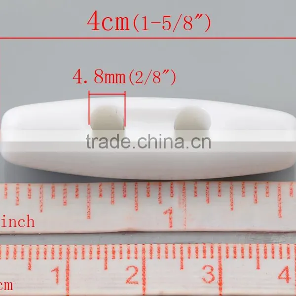 High Quality 20PCs White 2 Holes Resin Toggle Sewing Buttons For Coats photo-2