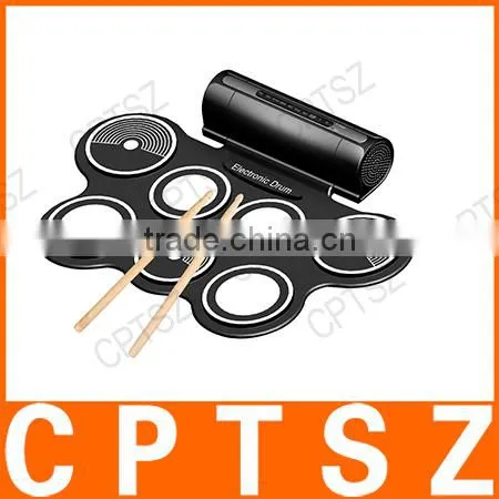 2016 Christmas Gift Musical Instruments Flexible Hand Roll Mini Usb Silicon Foldable Electronic Drum Kit With Speaker photo-2