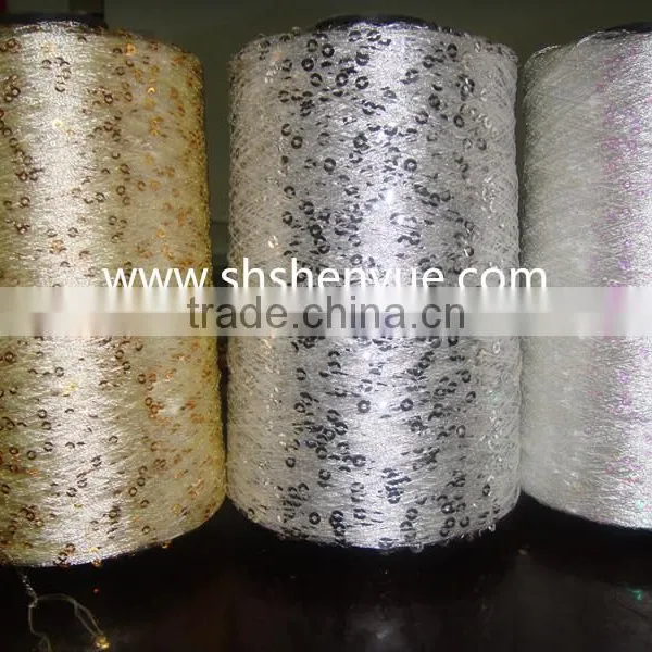 120D dacon yarn with 4mm sequin for knitting