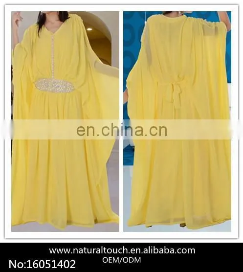 Dubai Very Fancy Chiffon Kaftan Ladies Maxi Dress 2016 (16051402)