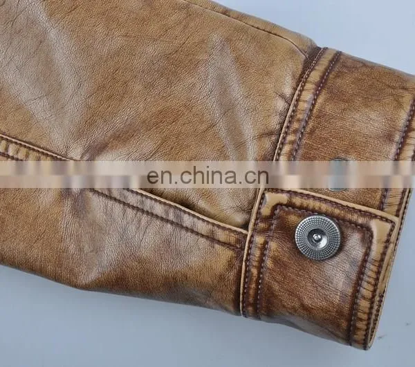 2015 Last Fashion Handsome Warm Mens Hooded Leather Jacket photo-5