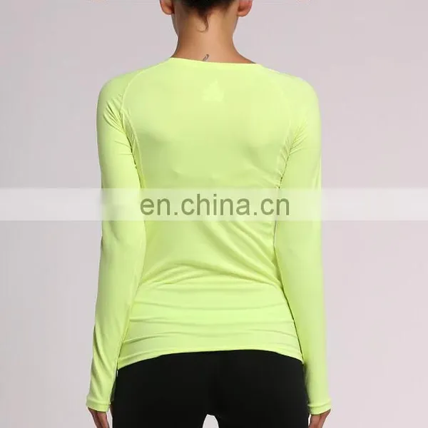 OEM Custom Long-sleeve Fitness Compression Women Running Shirts photo-2