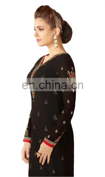 Ladies Casual Office Wear Semi-Stitched Georgette Salwar Kameez 2017 photo-3