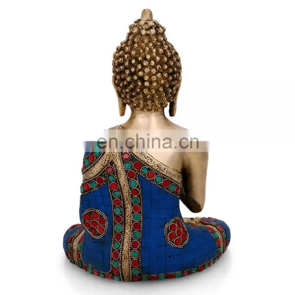 Indian Sitting Buddha Statue Abhaya Buddha Statue Brass Tibetan Medicine Blessing Buddhism Art Ethnic Art God Buddha Statue photo-3
