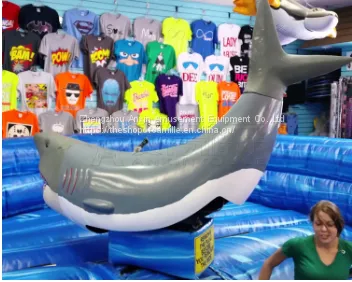 Kids and Adults Outdoor Mechanical Rodeo Shark Rides Games With Inflatable Mattress for Sale photo-3