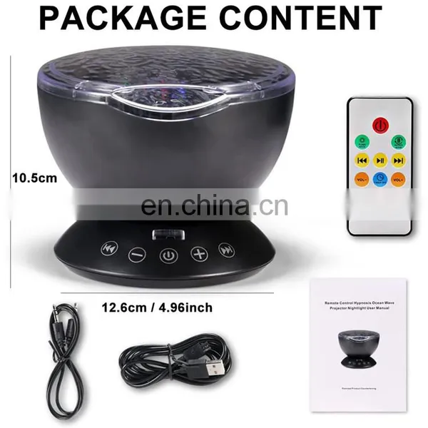 LED Projector Ocean Wave Night Light Sky Rotation Bedroom Decorative Music Night Light for Baby photo-5